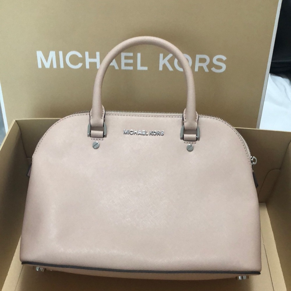 Nude Med size Michael Kors purse with long strap